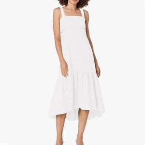 Theory Linen Blend White Dress